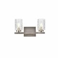 Cling Cassie 2 Lights Bath Sconce in Stain Nickel with Clear Shade CL2960206